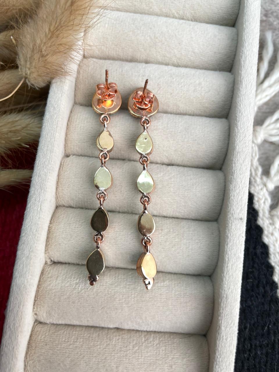 Handmade Copper Collection: Kingman Turquoise Post Dangle Earrings