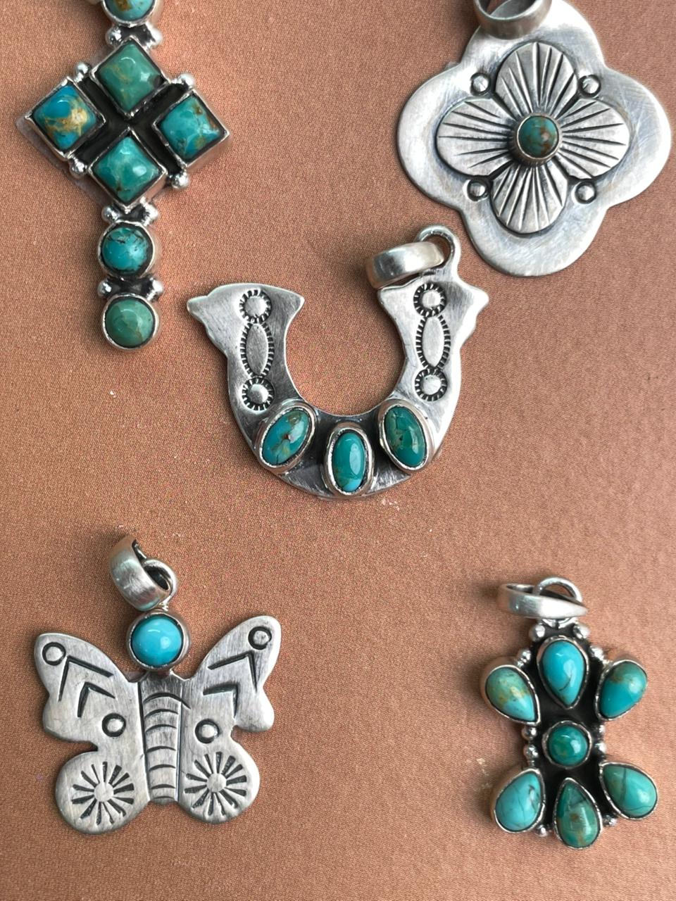 Handmade Sterling Silver Kingman Turquoise Pendant Card
