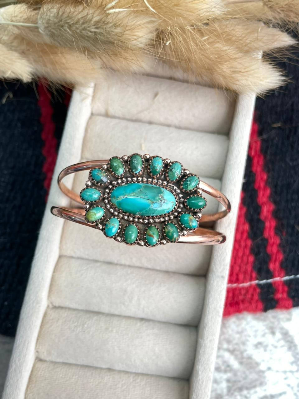 Handmade Copper Collection: Kingman Turquoise Cuff Bracelet