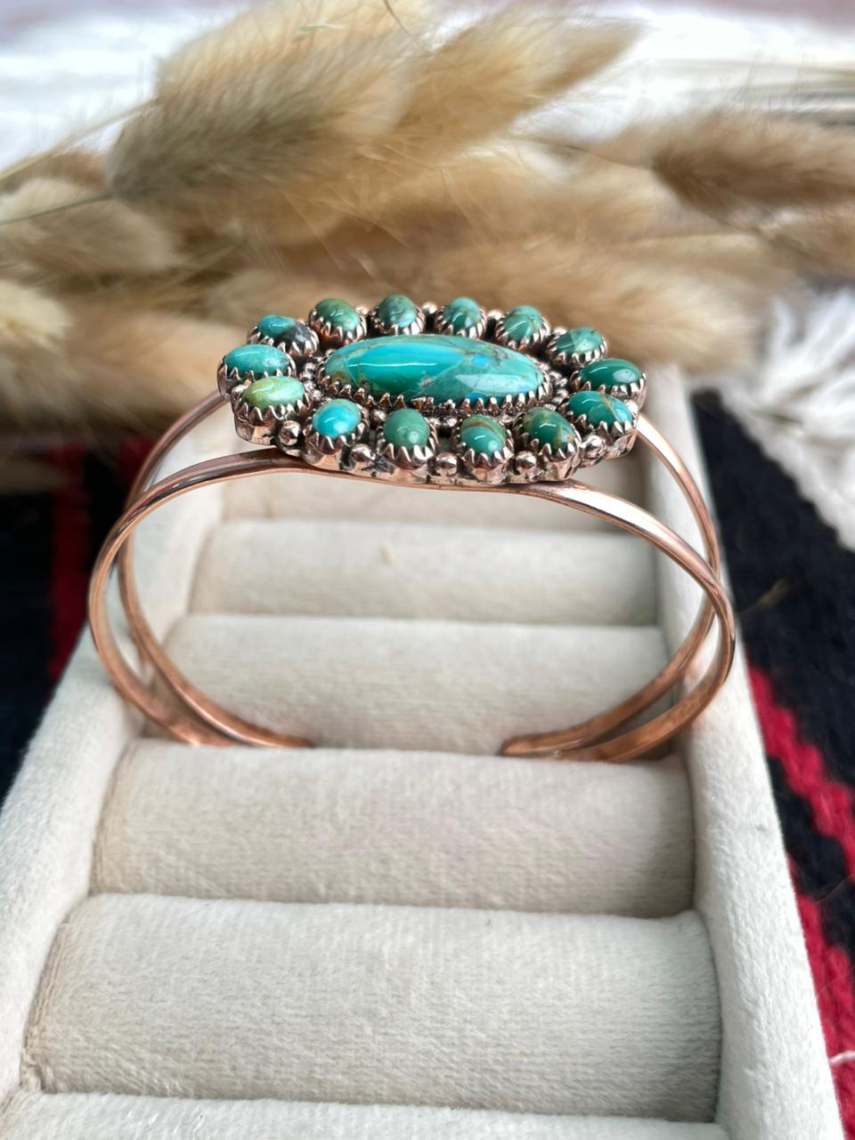 Handmade Copper Collection: Kingman Turquoise Cuff Bracelet