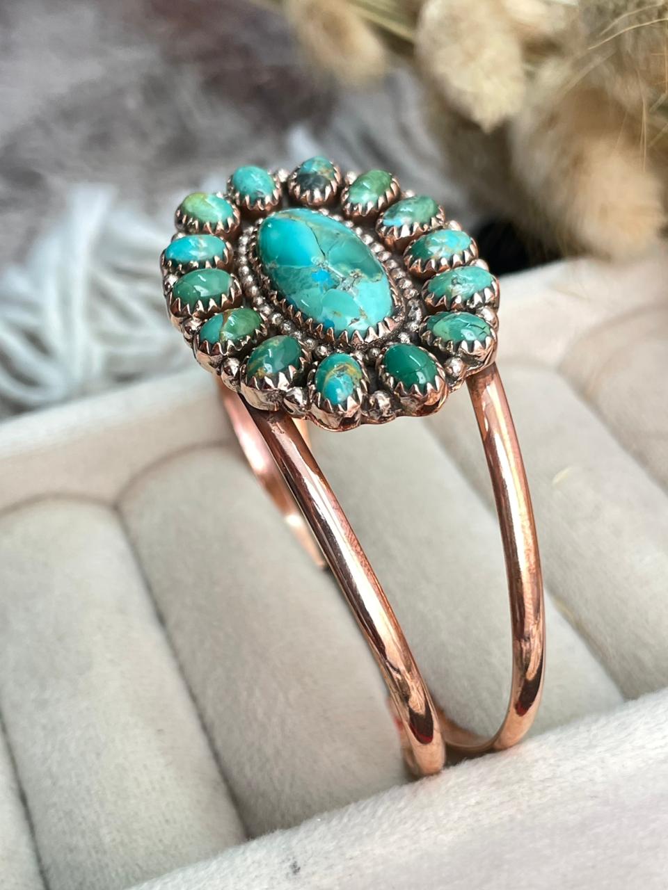 Handmade Copper Collection: Kingman Turquoise Cuff Bracelet