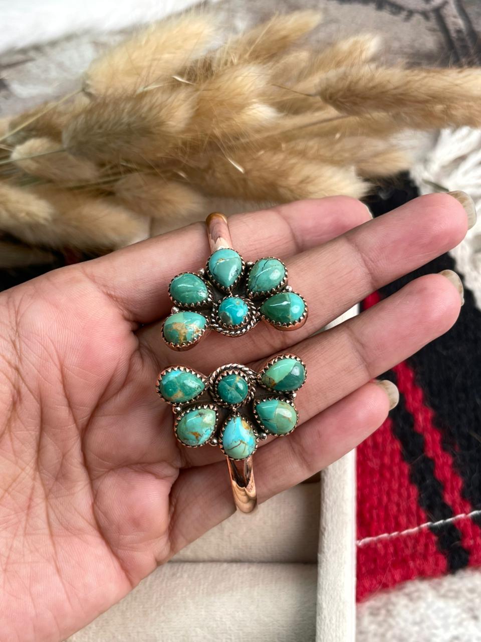 Handmade Copper Collection: Kingman Turquoise Cuff Bracelet