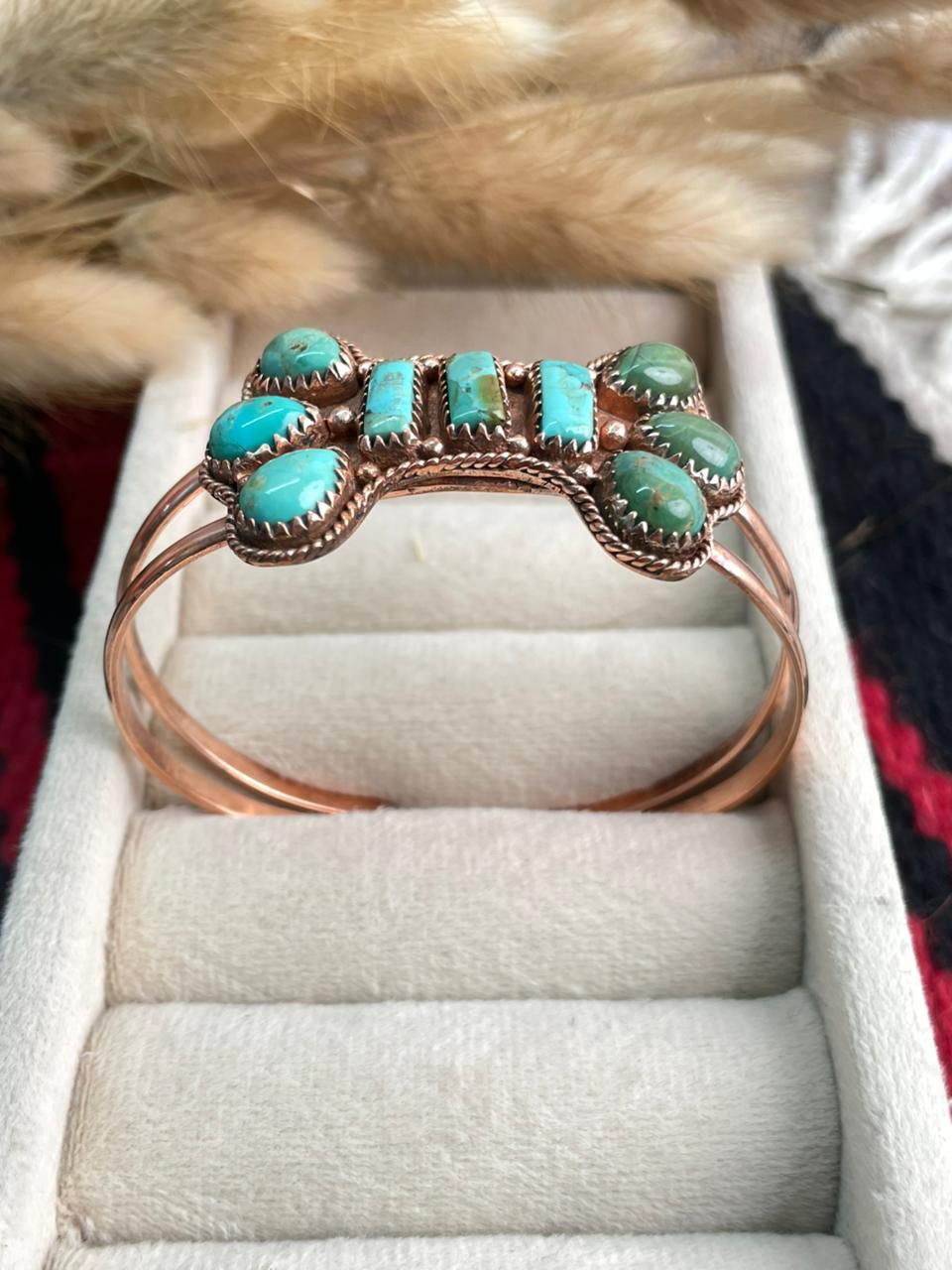 Handmade Copper Collection: Kingman Turquoise Cuff Bracelet