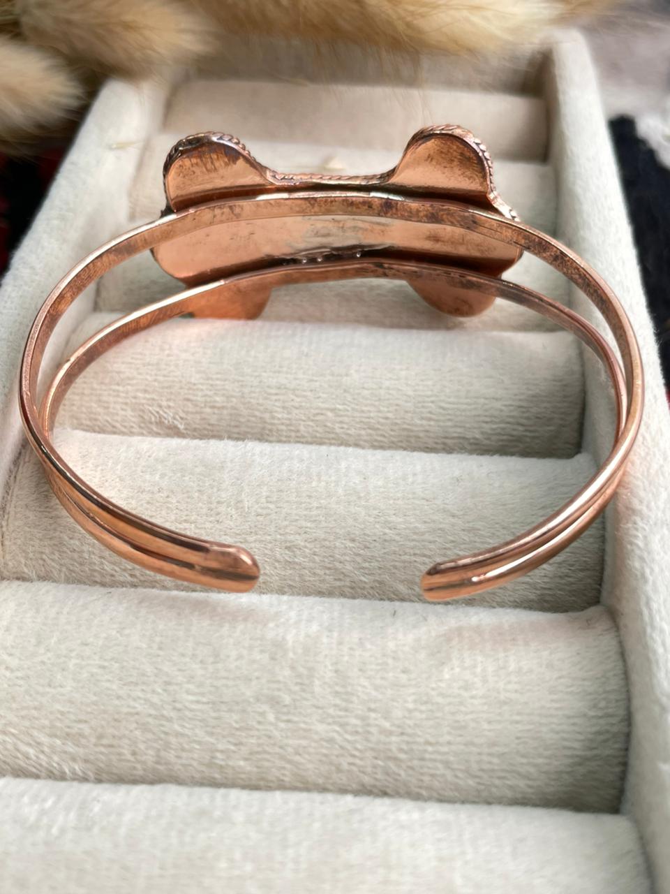 Handmade Copper Collection: Kingman Turquoise Cuff Bracelet