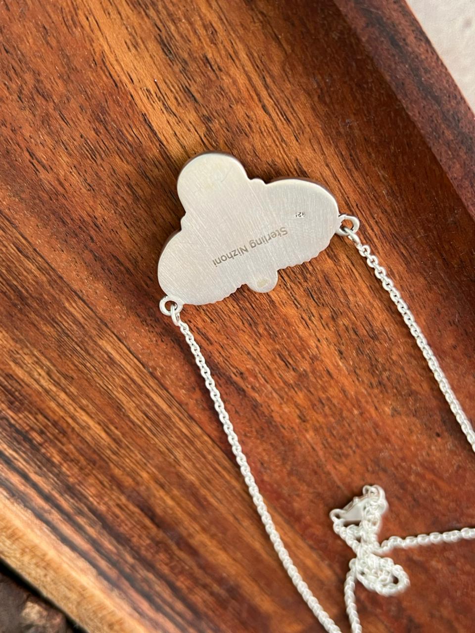 Handmade Sterling Silver Sonoran Mountain Turquoise Necklace "Signed Nizhoni"