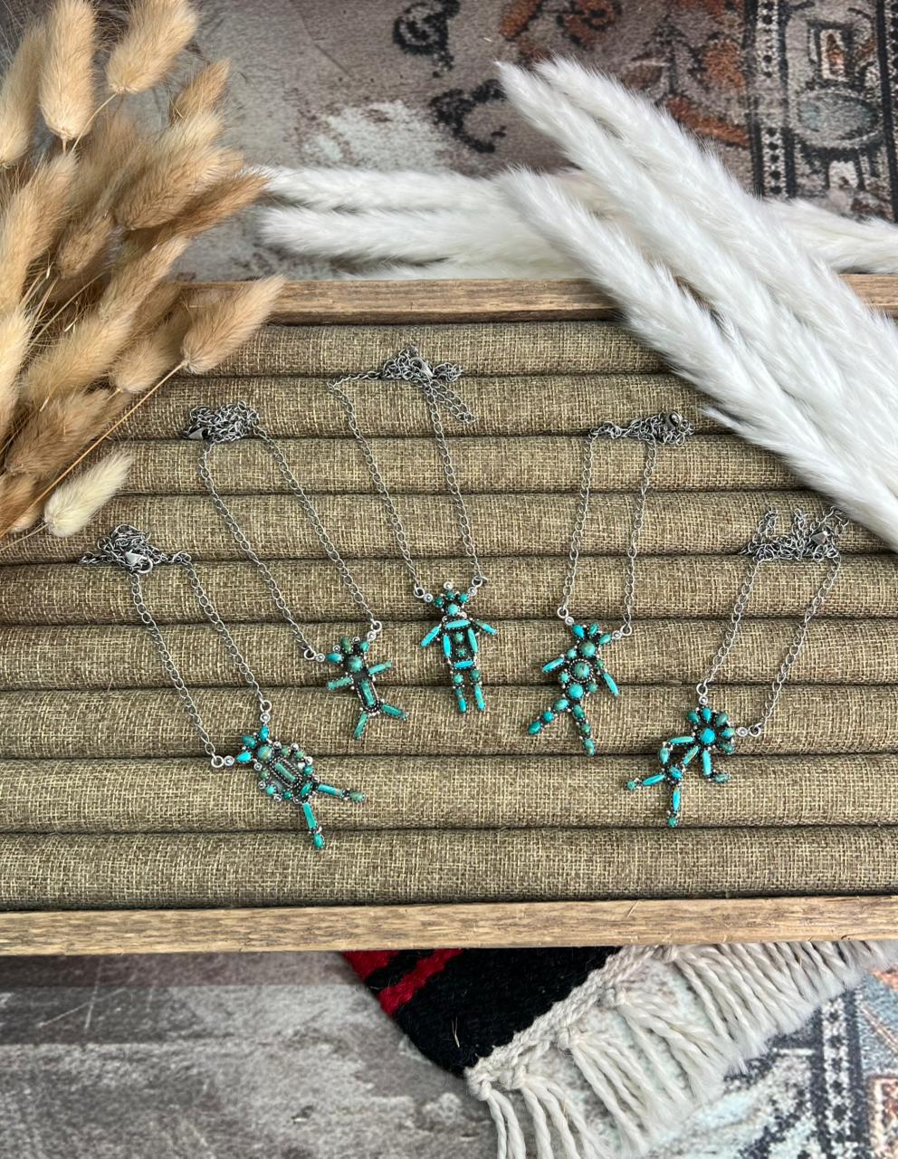 Handmade Sterling Silver Kingman Turquoise Necklace "Signed Nizhoni"