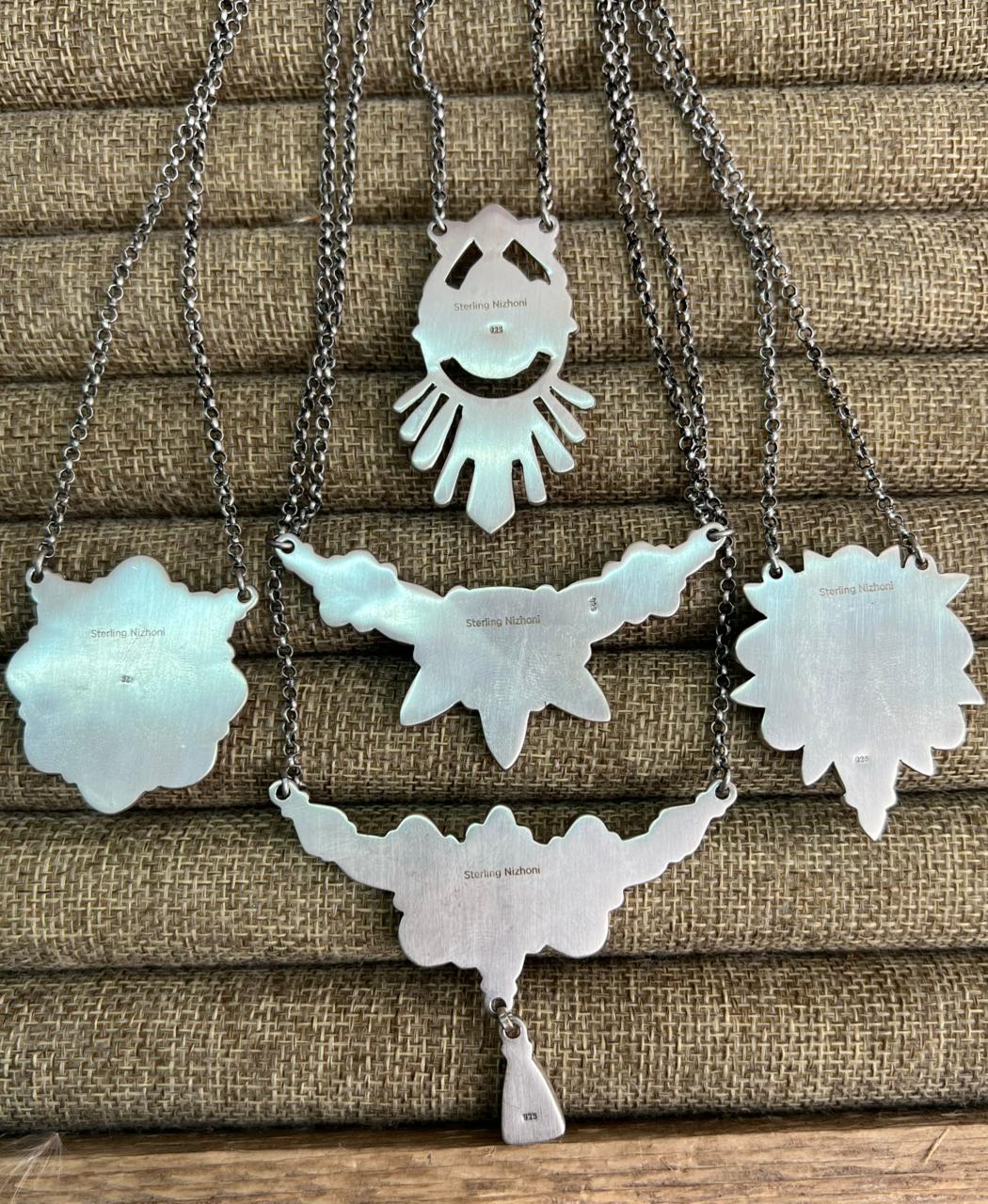 Handmade Sterling Silver Canyon Sunset Collection: Golden Hills Turquoise with White Buffalo and Carnelian Necklace "Signed Nizhoni"