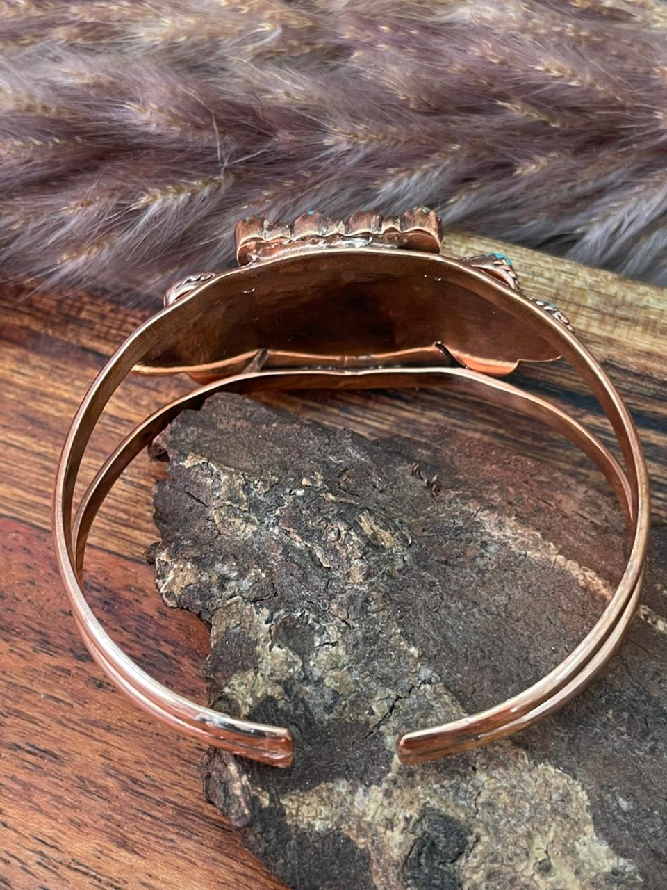 Handmade Copper Collection: Kingman Turquoise Cuff Bracelet