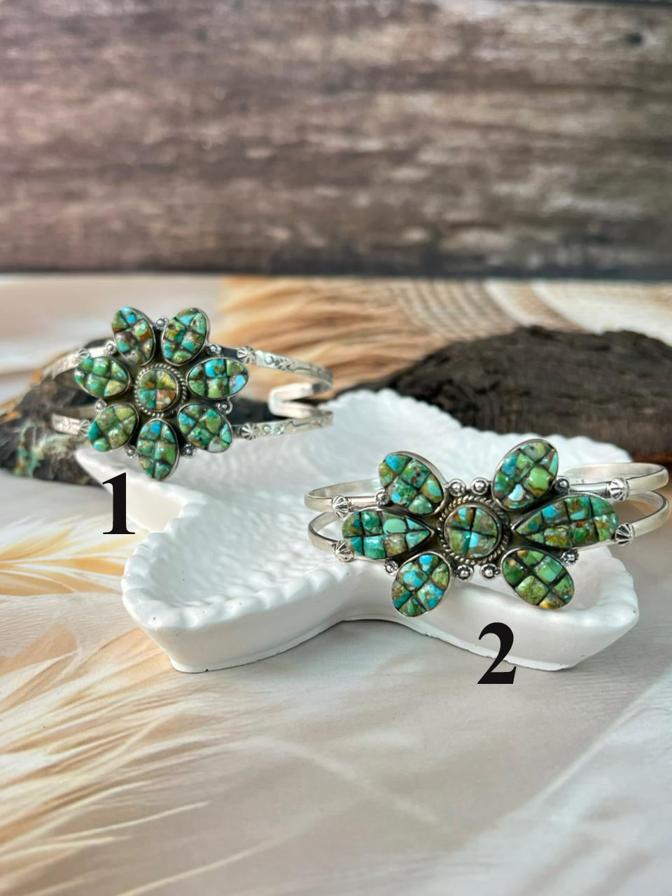 Handmade Sterling Silver Sonoran Cobble Collection: Sonoran Mountain Turquoise Cuff Bracelet "Signed Nizhoni"