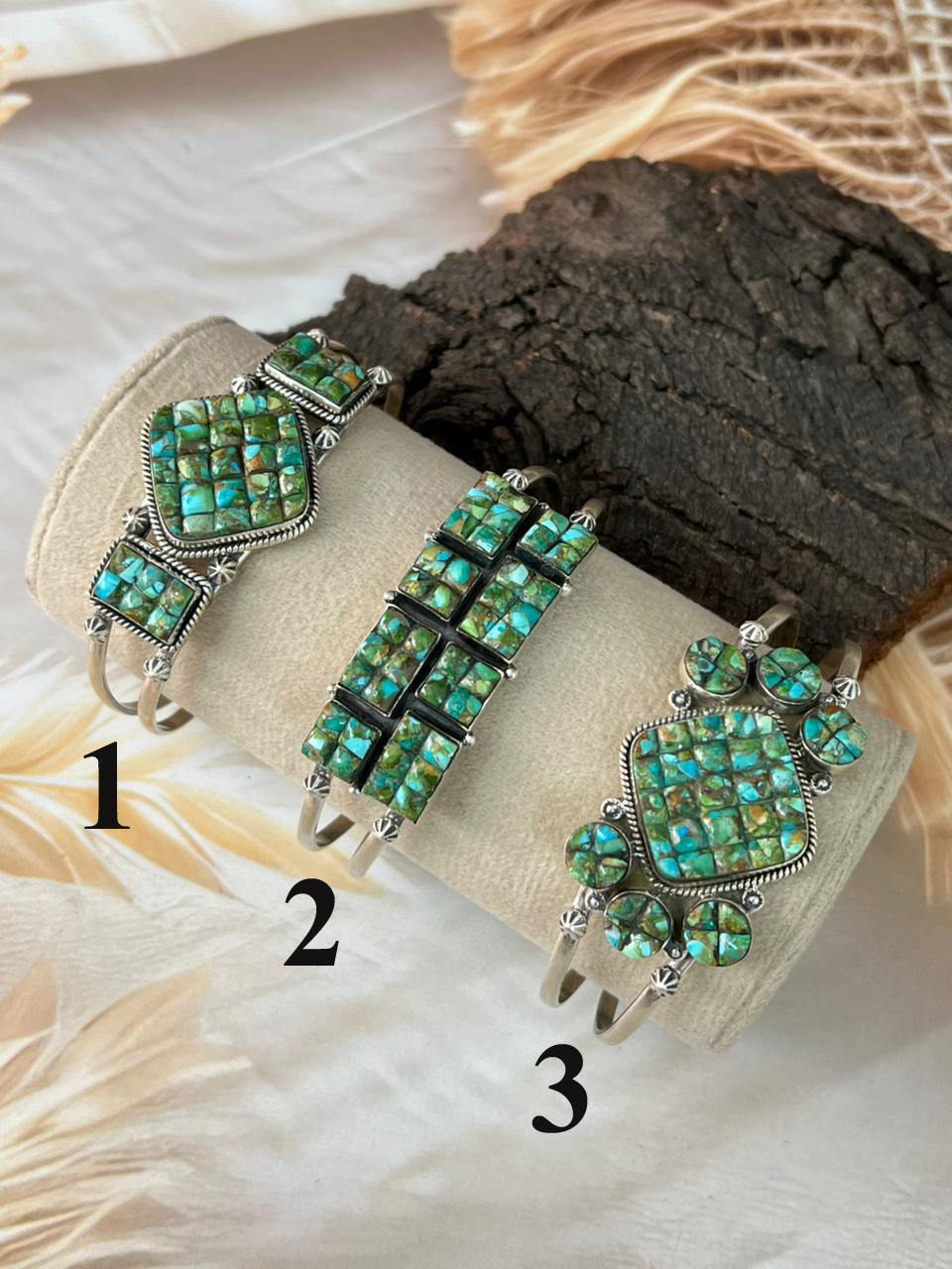 Handmade Sterling Silver Sonoran Cobble Collection: Sonoran Mountain Turquoise Cuff Bracelet "Signed Nizhoni"