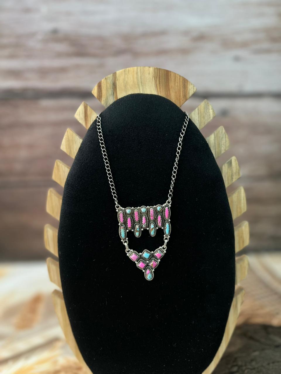 Handmade Sterling Silver Cotton Candy Necklace "Signed Nizhoni"