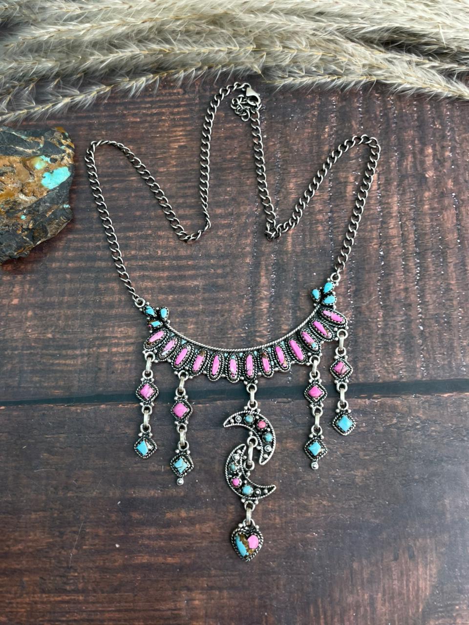 Handmade Sterling Silver Cotton Candy Necklace "Signed Nizhoni"