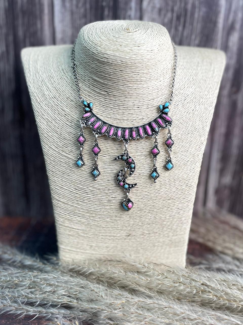 Handmade Sterling Silver Cotton Candy Necklace "Signed Nizhoni"