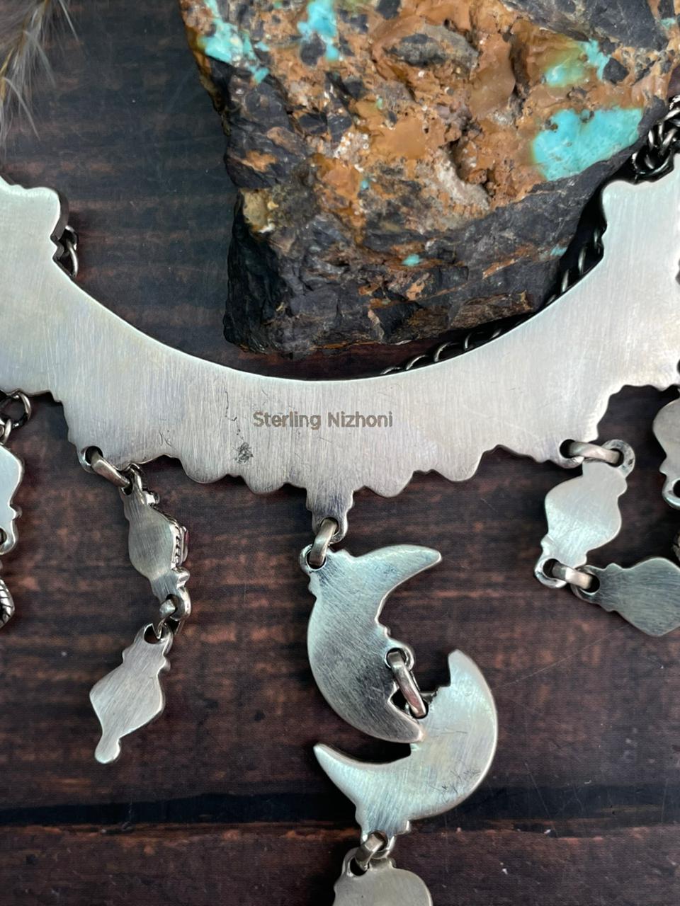 Handmade Sterling Silver Cotton Candy Necklace "Signed Nizhoni"