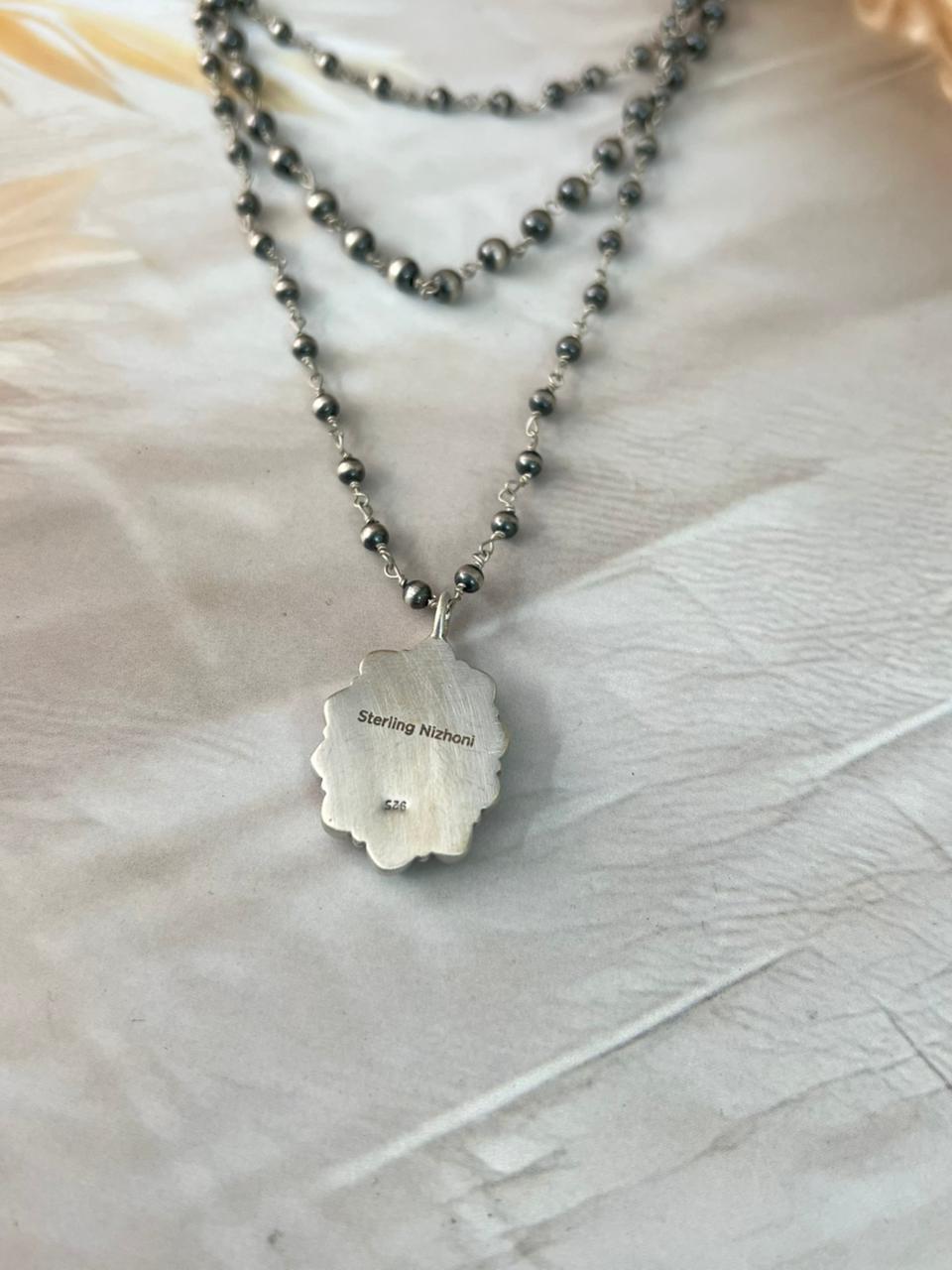 Handmade Sterling Silver Cotton Candy Layerd Beaded Necklace "Signed Nizhoni"