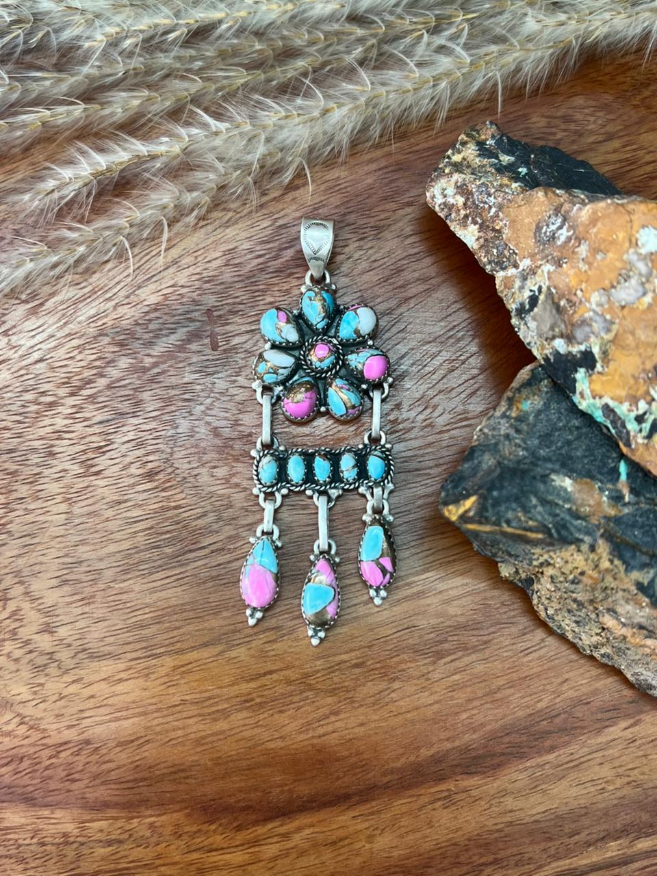 Handmade Sterling Silver Cotton Candy Pendant "Signed Nizhoni"