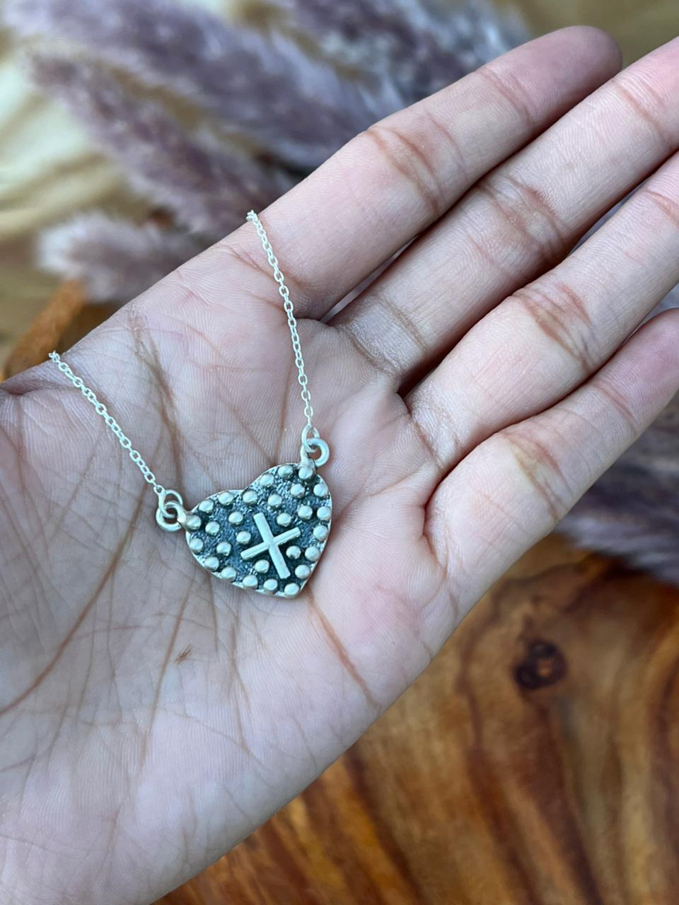 Handmade Sterling Silver Heart Necklace "Signed Nizhoni"