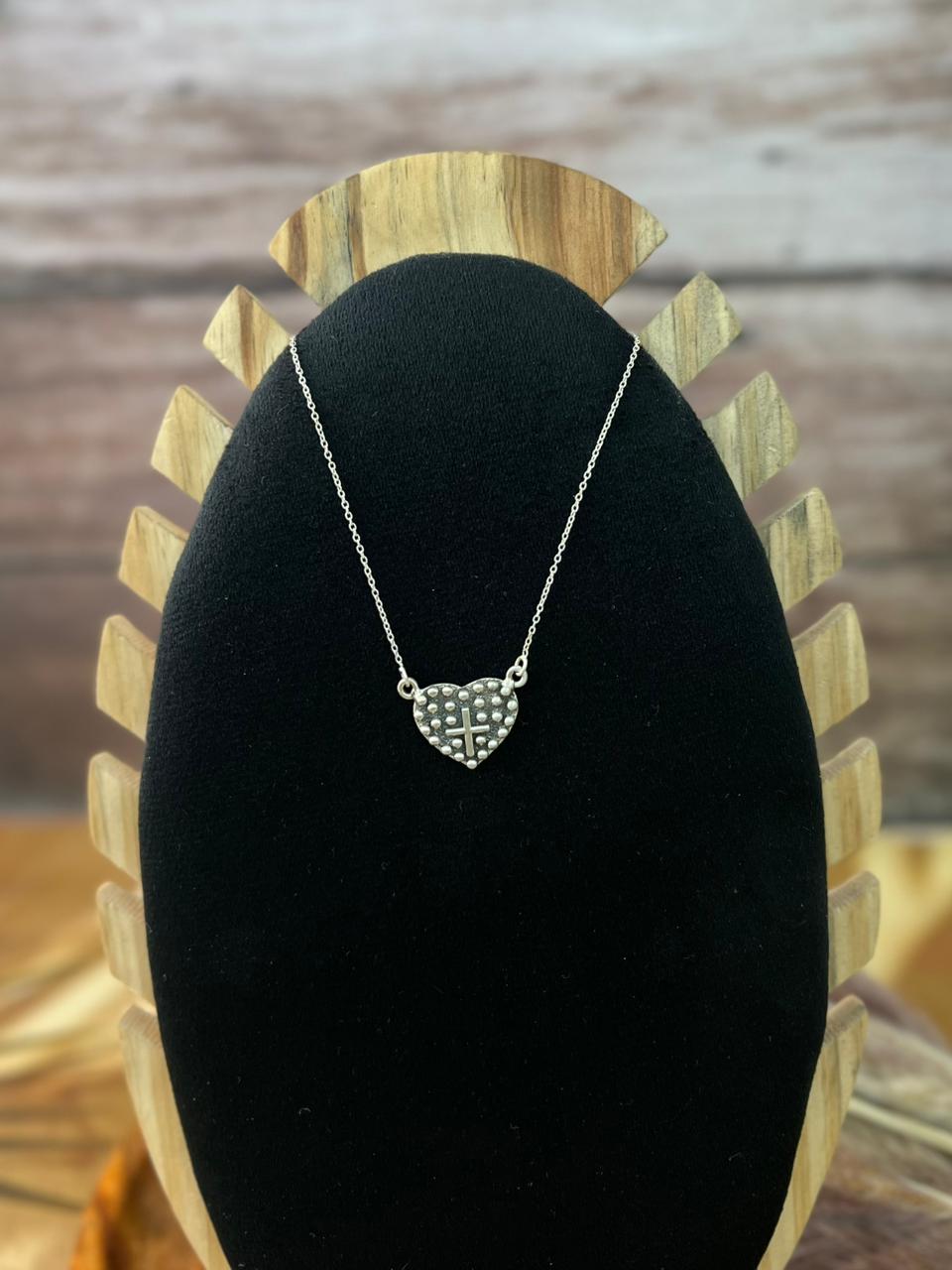Handmade Sterling Silver Heart Necklace "Signed Nizhoni"