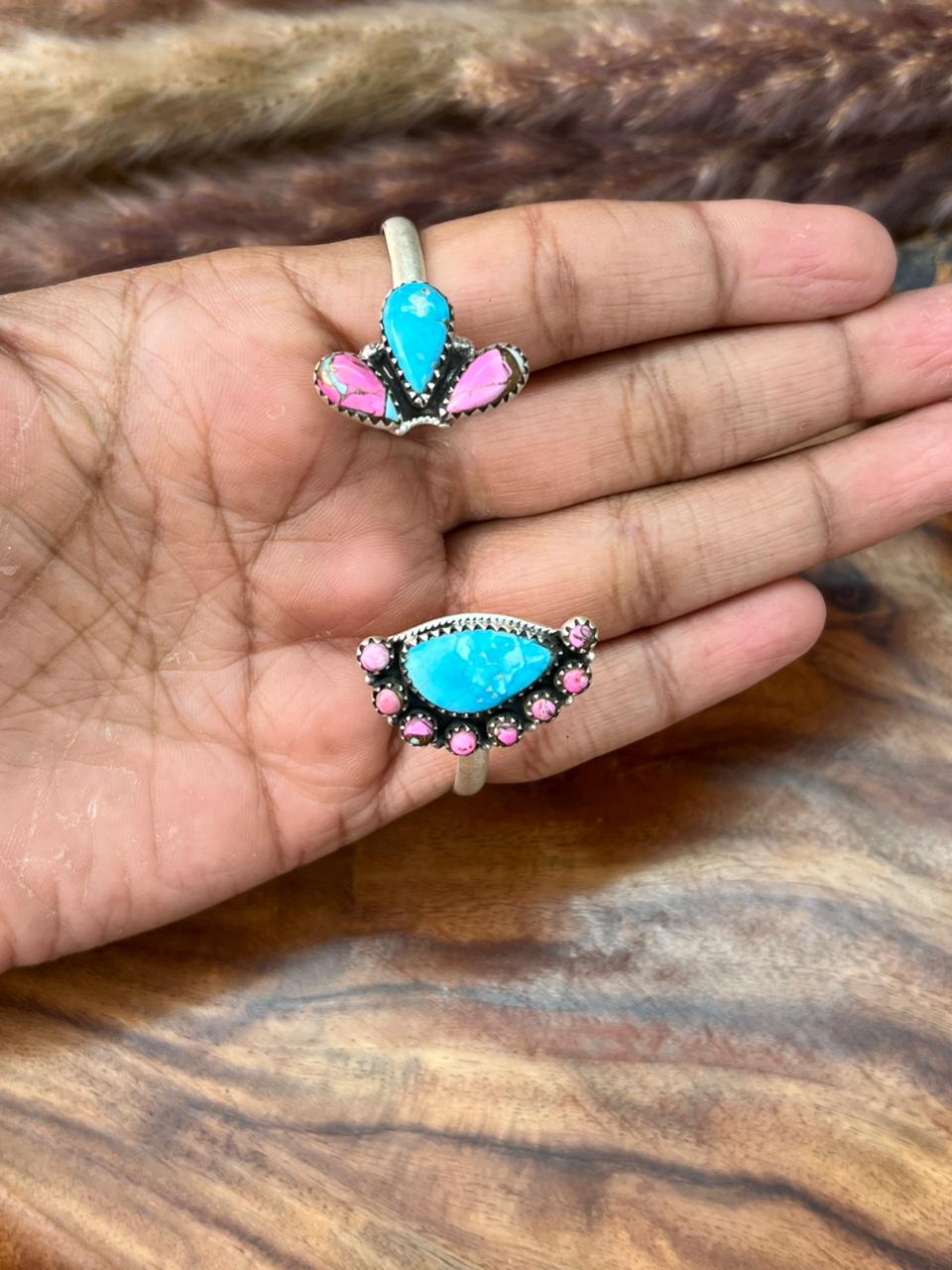 Handmade Sterling Silver Sierra Bella Turquoise with Cotton Candy Collection: Cuff Bracelet "Signed Nizhoni" (7)