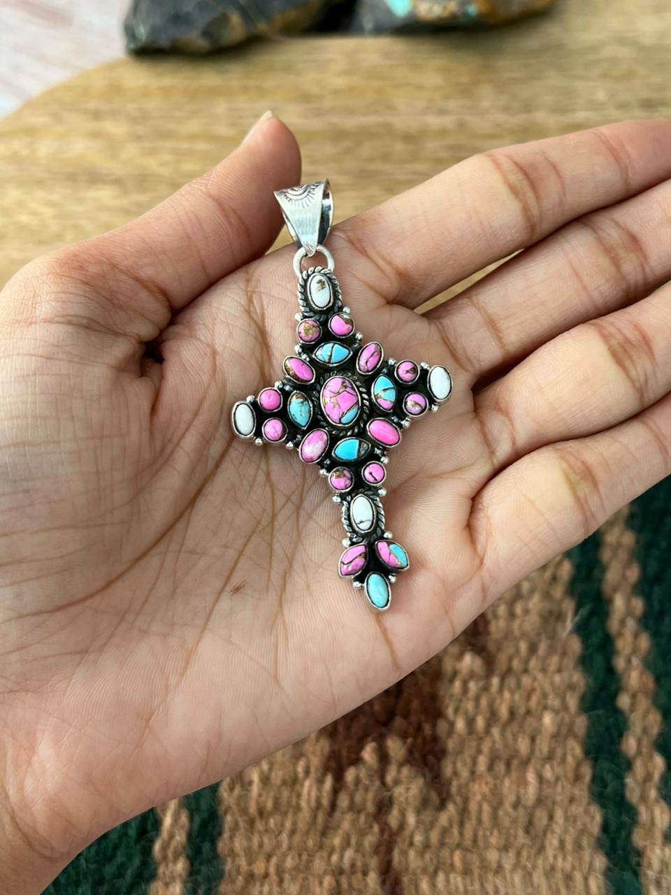 Handmade Sterling Silver Cotton Candy Pendant "Signed Nizhoni"