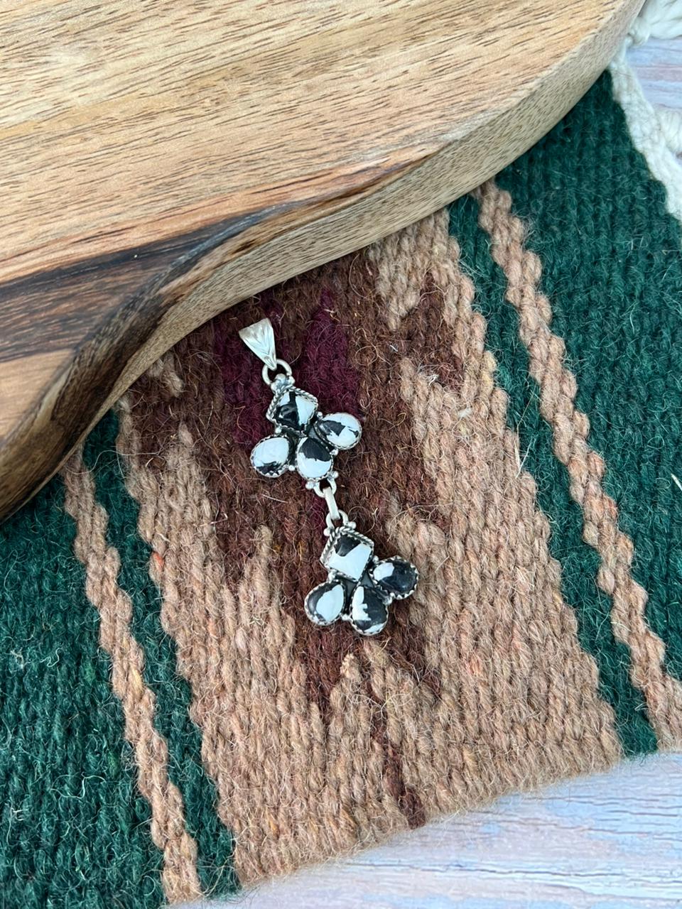 Handmade Sterling Silver White Buffalo Pendant "Signed Nizhoni"