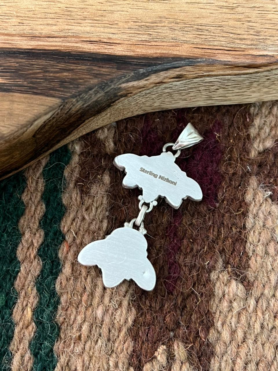 Handmade Sterling Silver White Buffalo Pendant "Signed Nizhoni"