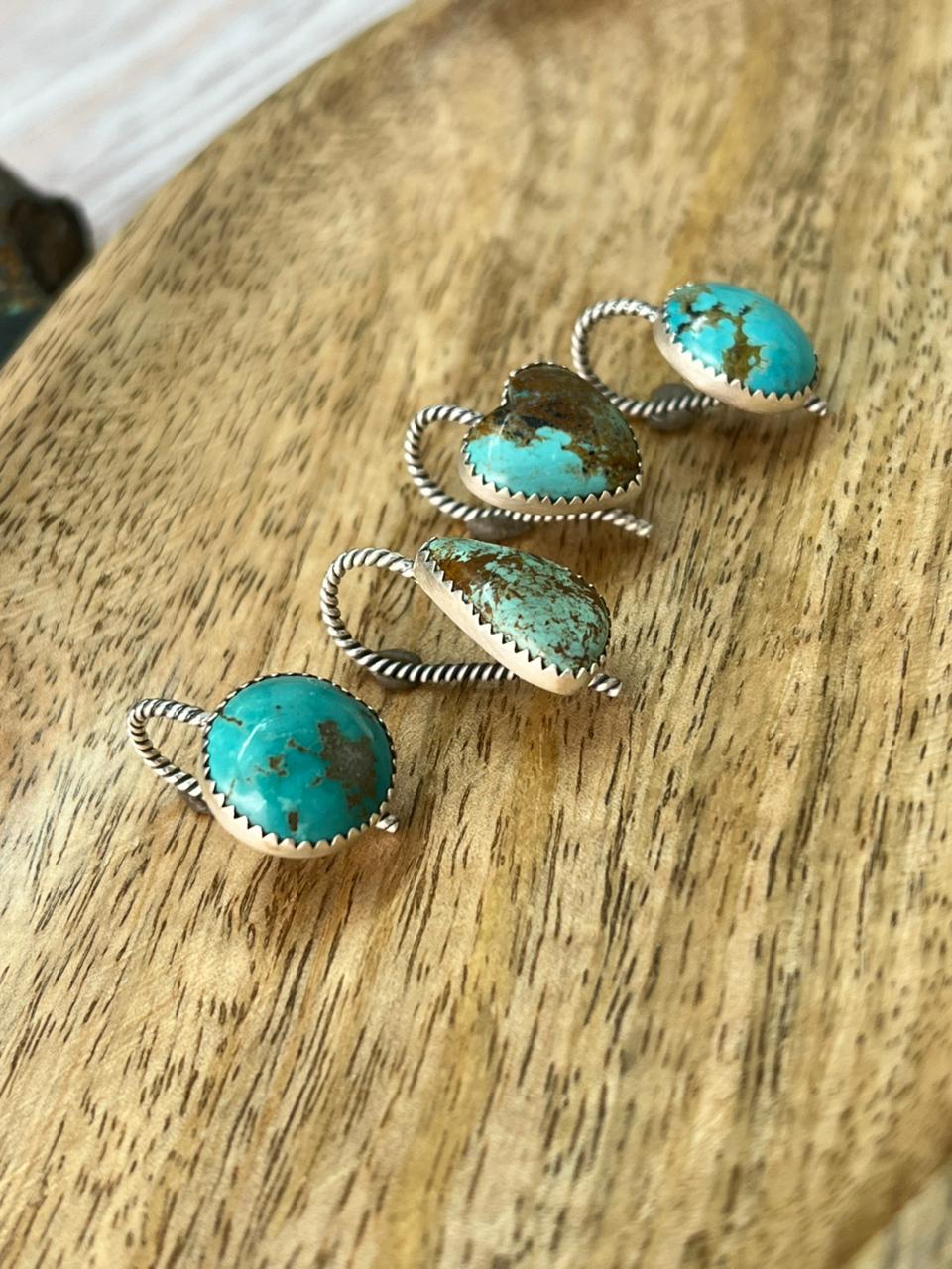 Handmade Sterling Silver Baja Turquoise Collection: Hat Pin "Signed Nizhoni"