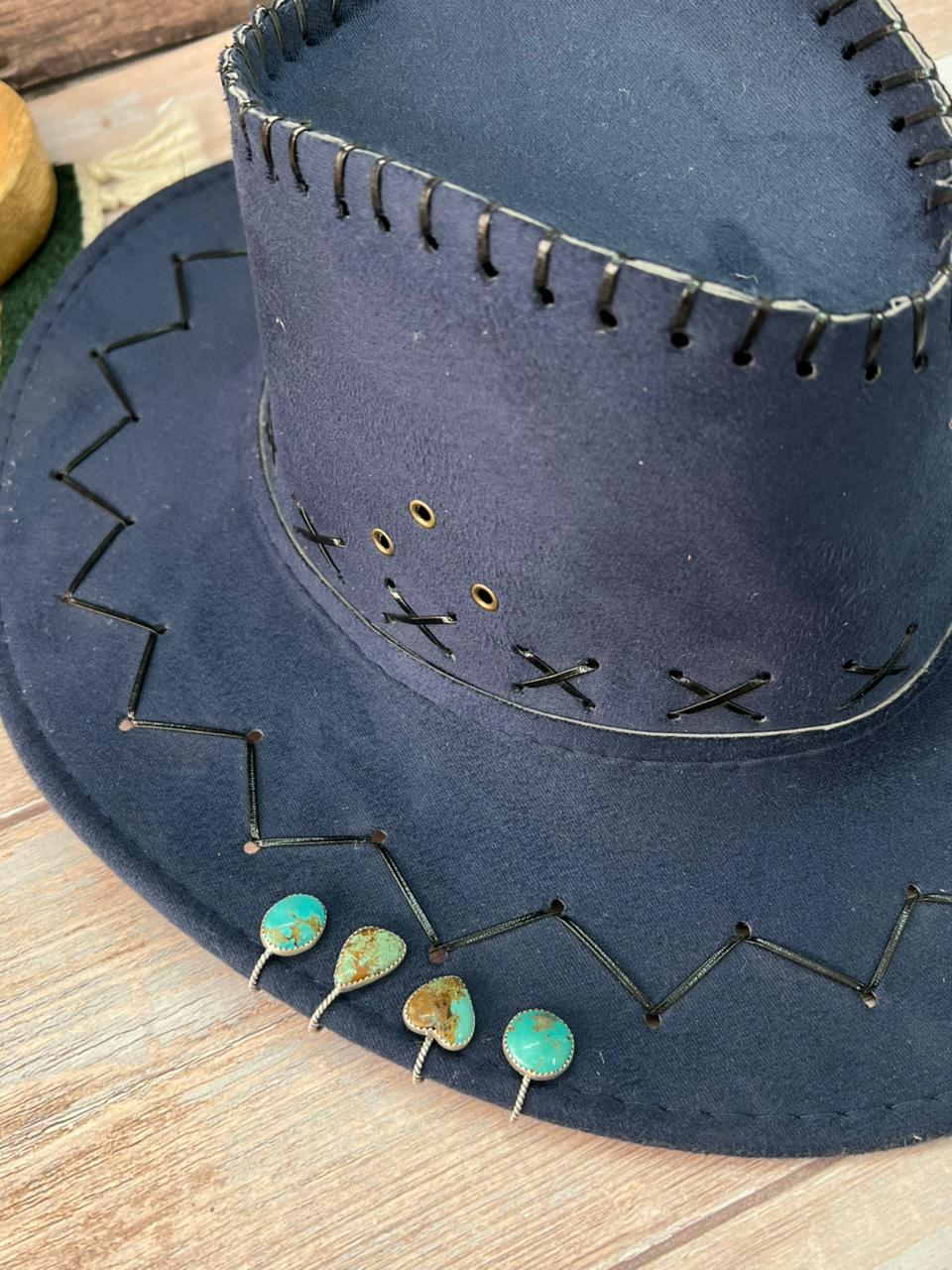 Handmade Sterling Silver Baja Turquoise Collection: Hat Pin "Signed Nizhoni"