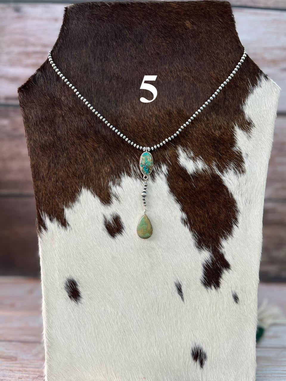 Handmade Sterling Silver Manassa Turquoise Beaded Necklace "Signed Nizhoni"