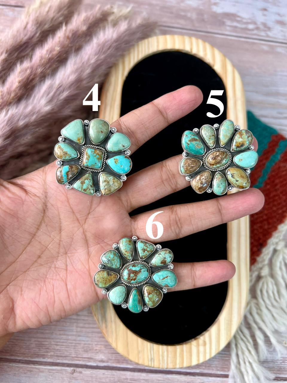 Handmade Sterling Silver Baja Turquoise Collection: Adjustable Ring "Signed Nizhoni" (2)