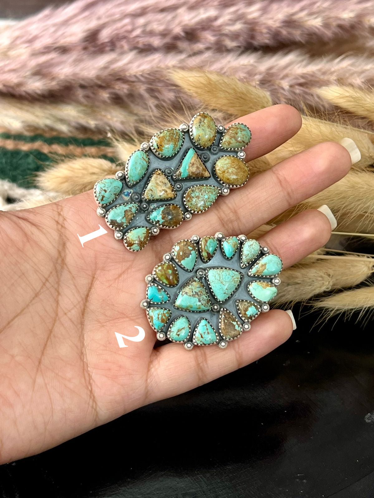 Handmade Sterling Silver Baja Turquoise Collection: Adjustable Ring "Signed Nizhoni"