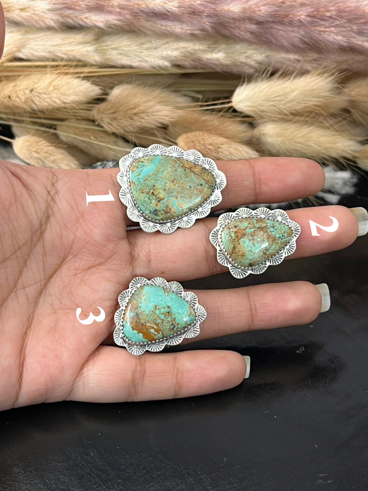 Handmade Sterling Silver Baja Turquoise Collection: Adjustable Ring "Signed Nizhoni"