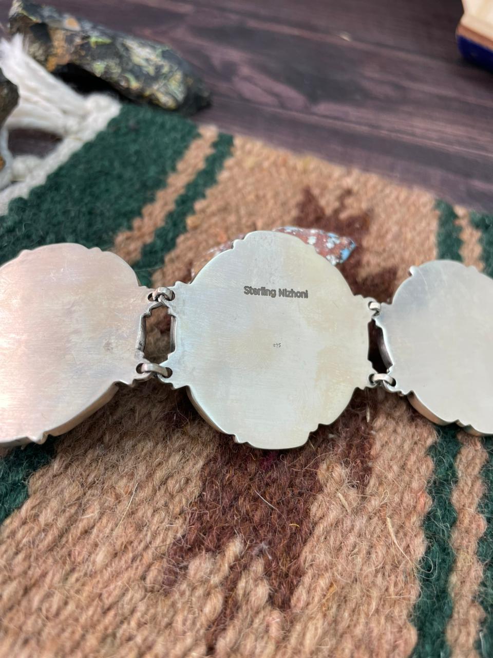 Handmade Sterling Silver Baja Turquoise Collection: Choker Necklace "Signed Nizhoni"
