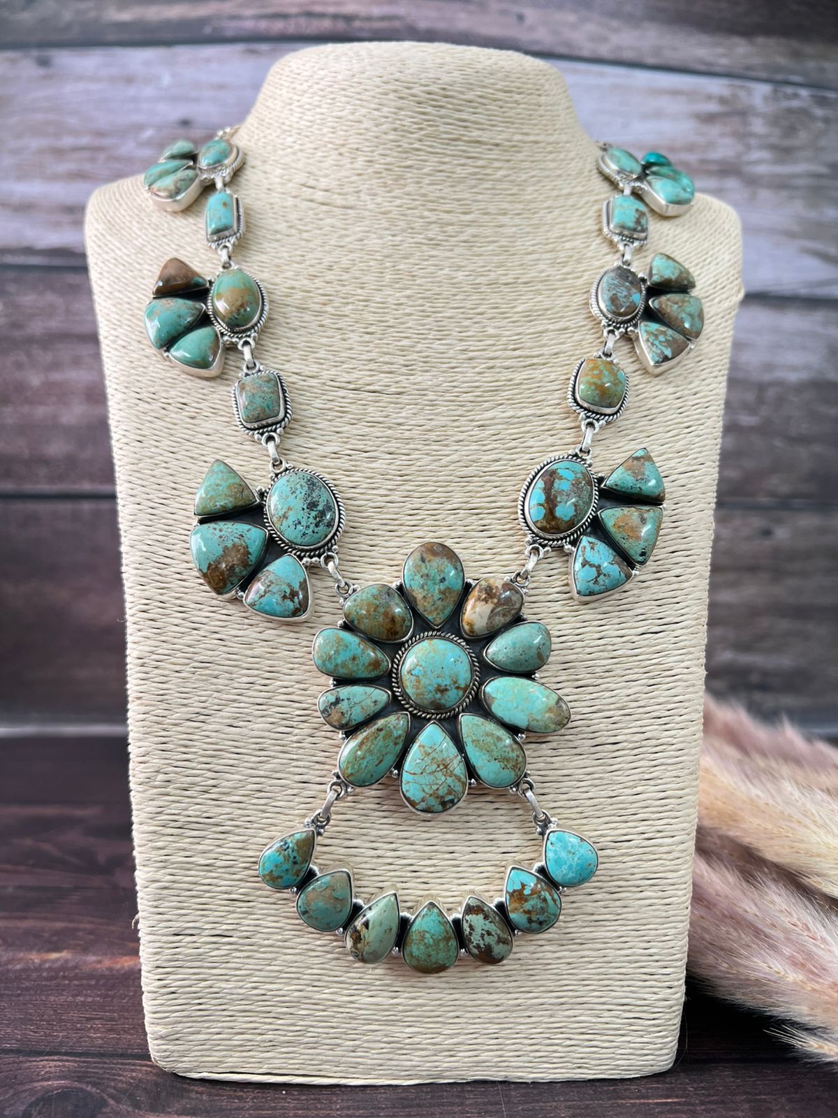Handmade Sterling Silver Baja Turquoise Collection: Necklace "Signed Nizhoni"