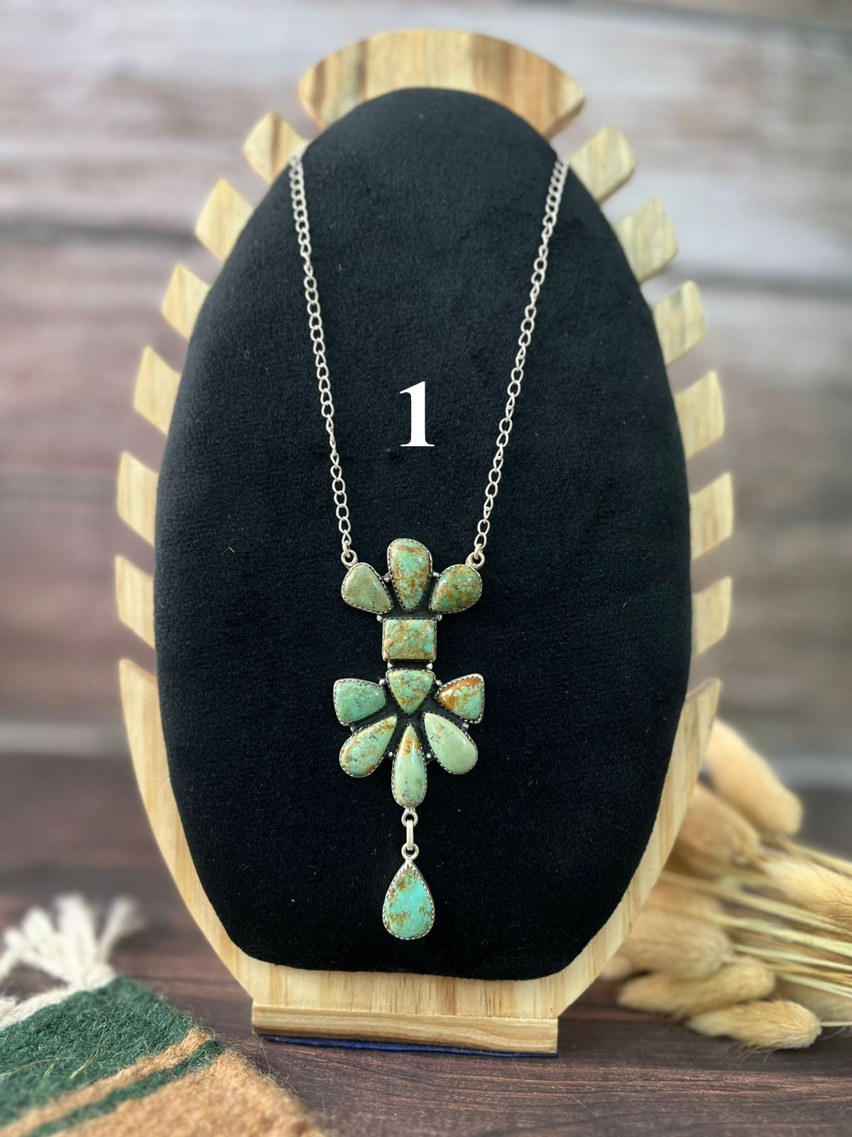 Handmade Sterling Silver Baja Turquoise Collection: Necklace "Signed Nizhoni"