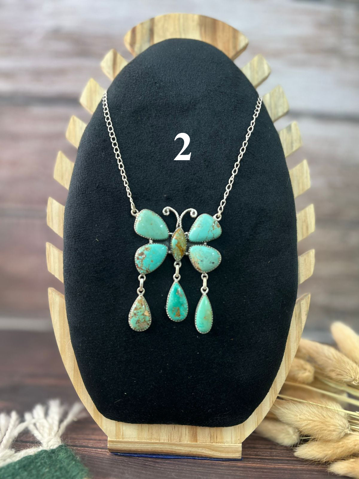 Handmade Sterling Silver Baja Turquoise Collection: Necklace "Signed Nizhoni"