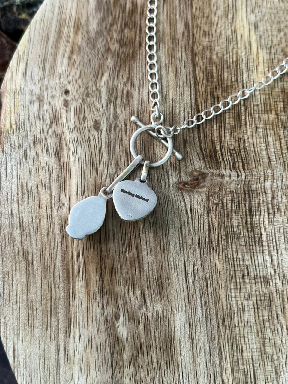 Handmade Sterling Silver White Buffalo Necklace "Signed Nizhoni"