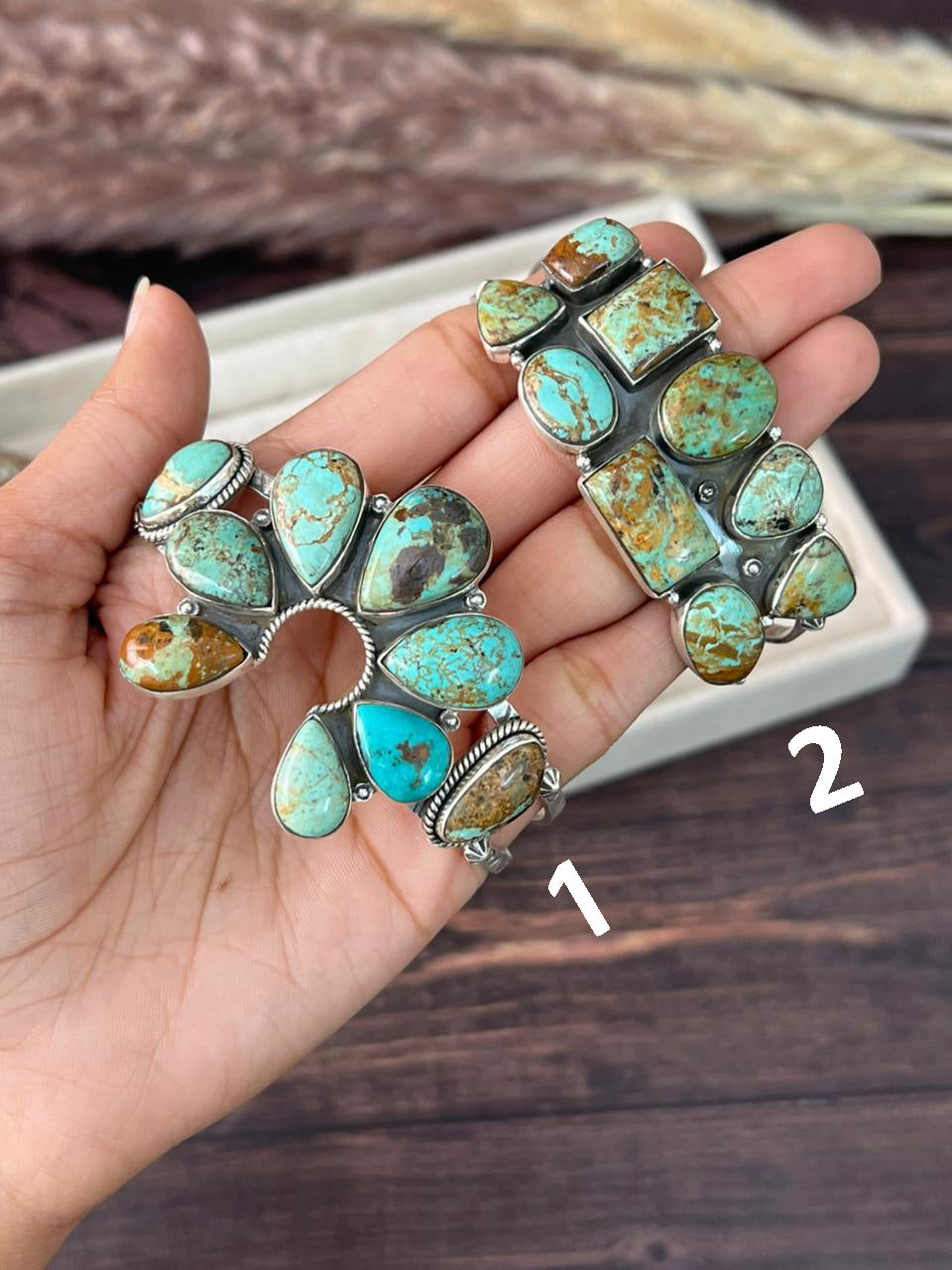 Handmade Sterling Silver Baja Turquoise Collection: Cuff Bracelet "Signed Nizhoni"