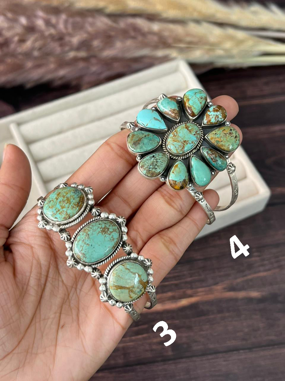Handmade Sterling Silver Baja Turquoise Collection: Cuff Bracelet "Signed Nizhoni"