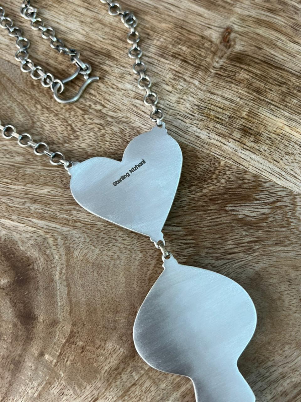 Handmade Sterling Silver Baja Turquoise Collection: Necklace "Signed Nizhoni"