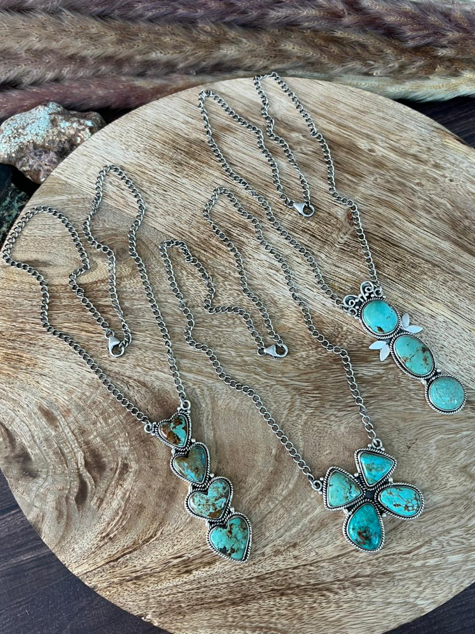 Handmade Sterling Silver Baja Turquoise Collection: Necklace "Signed Nizhoni"