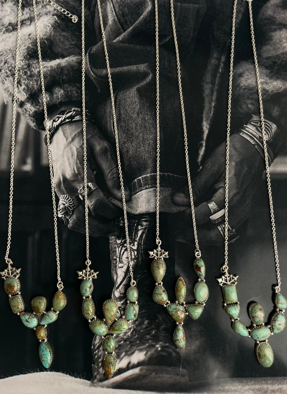 Handmade Sterling Silver Baja Turquoise Collection: Necklace "Signed Nizhoni"