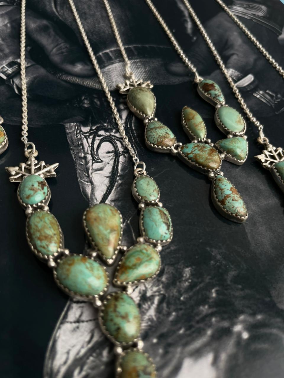 Handmade Sterling Silver Baja Turquoise Collection: Necklace "Signed Nizhoni"