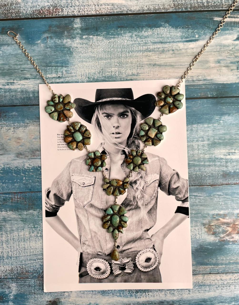 Handmade Sterling Silver Baja Turquoise Collection: Necklace "Signed Nizhoni"