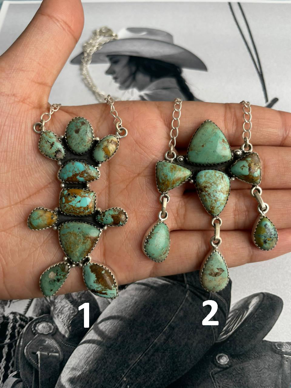 Handmade Sterling Silver Baja Turquoise Collection: Necklace "Signed Nizhoni"