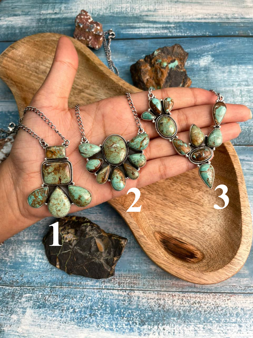 Handmade Sterling Silver Baja Turquoise Collection: Necklace "Signed Nizhoni"