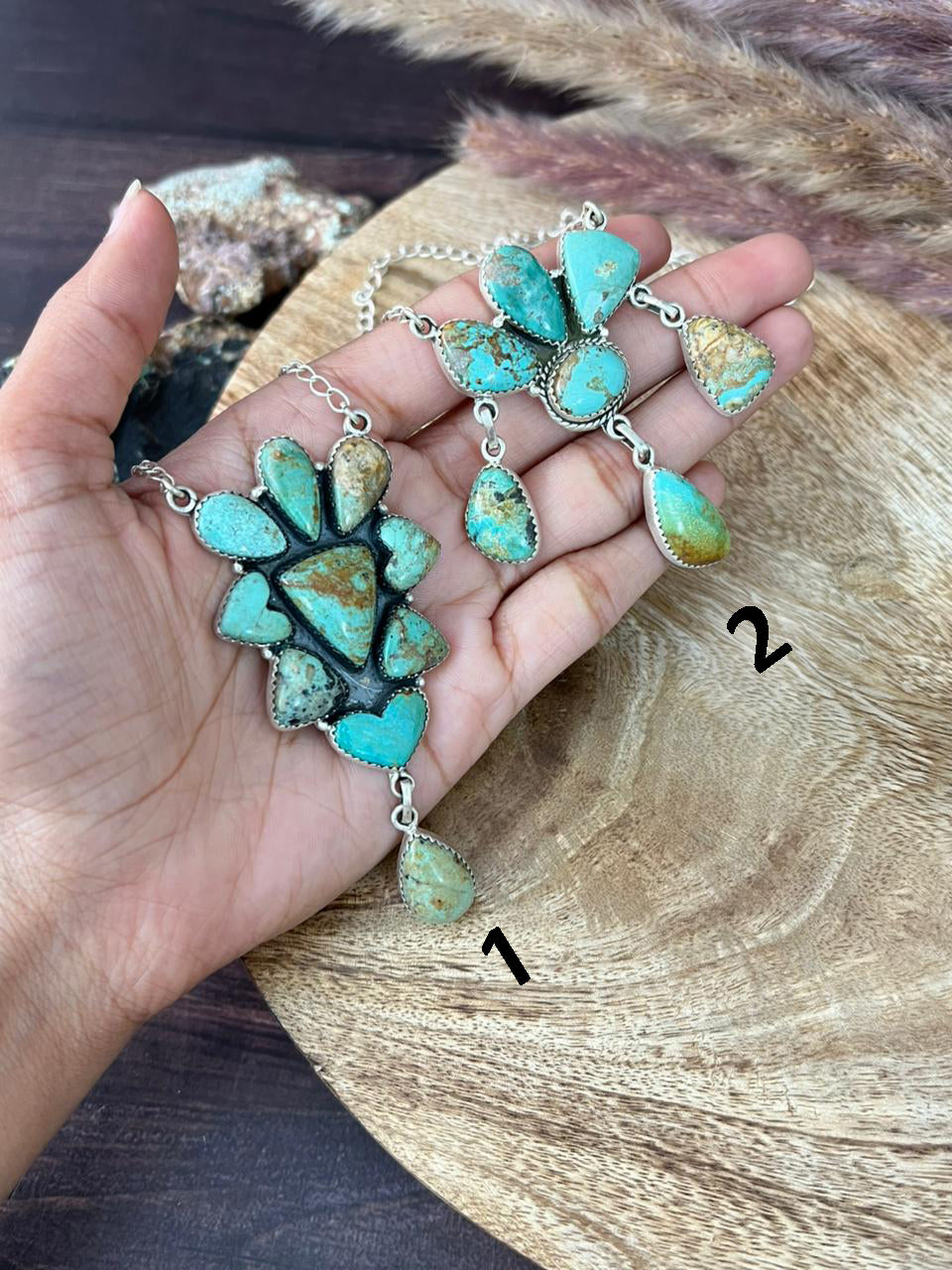 Handmade Sterling Silver Baja Turquoise Collection: Necklace "Signed Nizhoni"