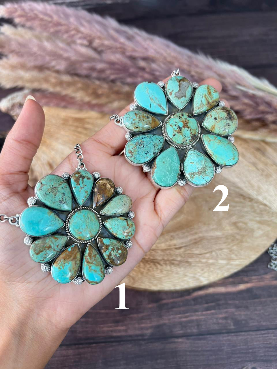 Handmade Sterling Silver Baja Turquoise Collection: Necklace "Signed Nizhoni"