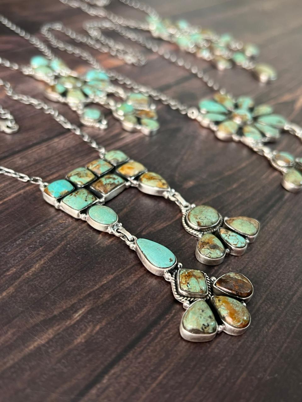 Handmade Sterling Silver Baja Turquoise Collection: Necklace "Signed Nizhoni"