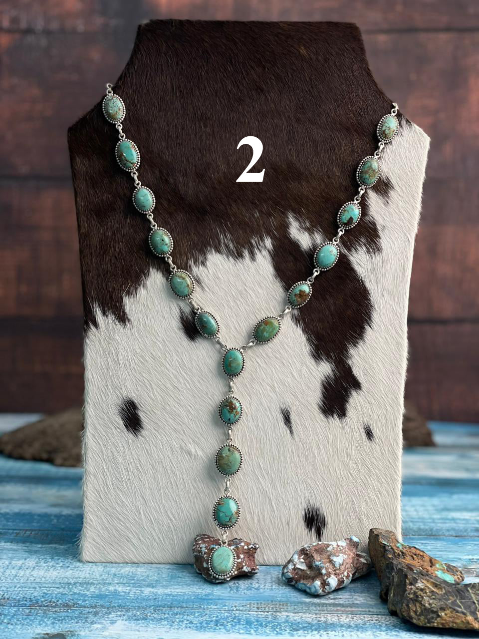 Handmade Sterling Silver Baja Turquoise Collection: 'Y Shaped' Necklace "Signed Nizhoni"